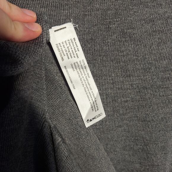 Eileen Fisher NEW Merino Jersey round neck sweater 2XL Gray 100% wool minimalist - Picture 4 of 6